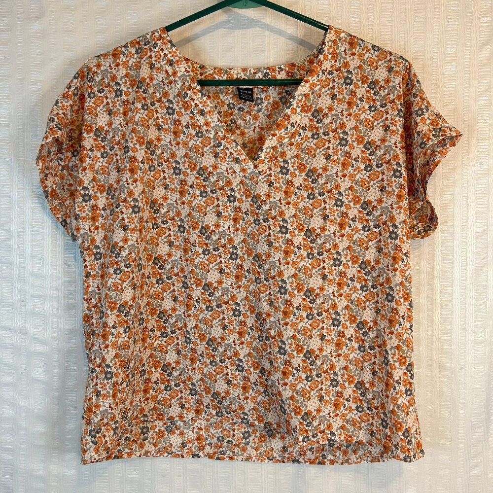 SHEIN Floral Blouse Womens Sz Large